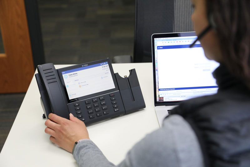 We offer Mitel Cloud or Mitel VoIP phone solutions.